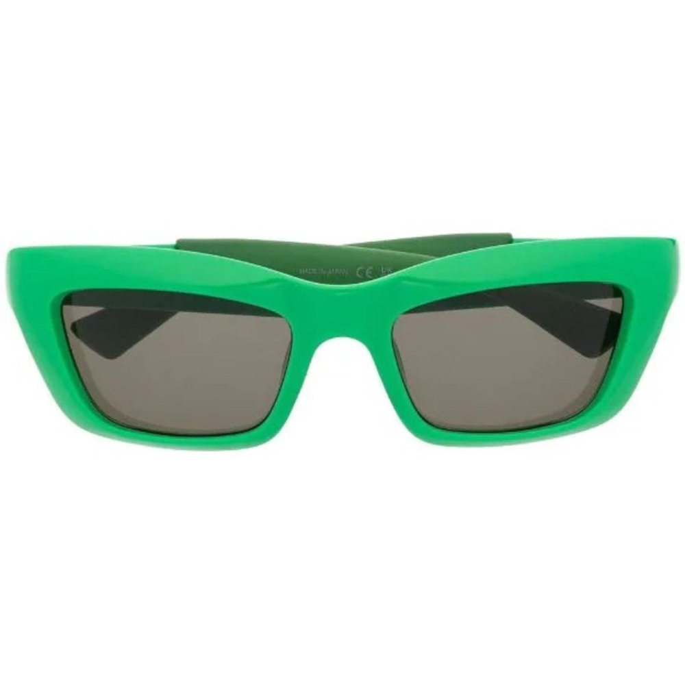 Bottega Veneta Eyewear - two-tone rectangle-frame sunglasses green